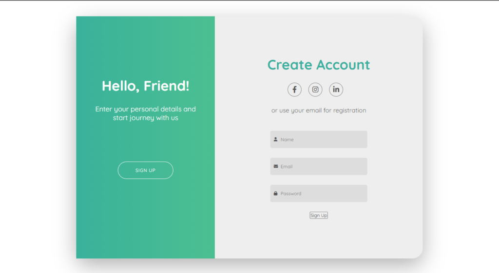 Signup Form in HTML, CSS, And JavaScript output 2