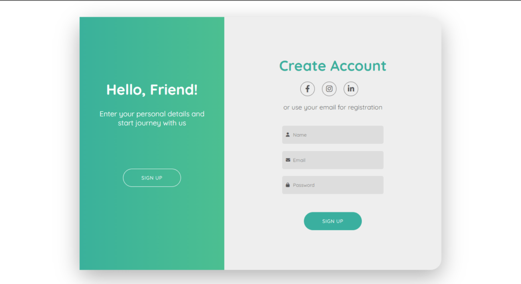 Signup Form in HTML, CSS, And JavaScript output 2