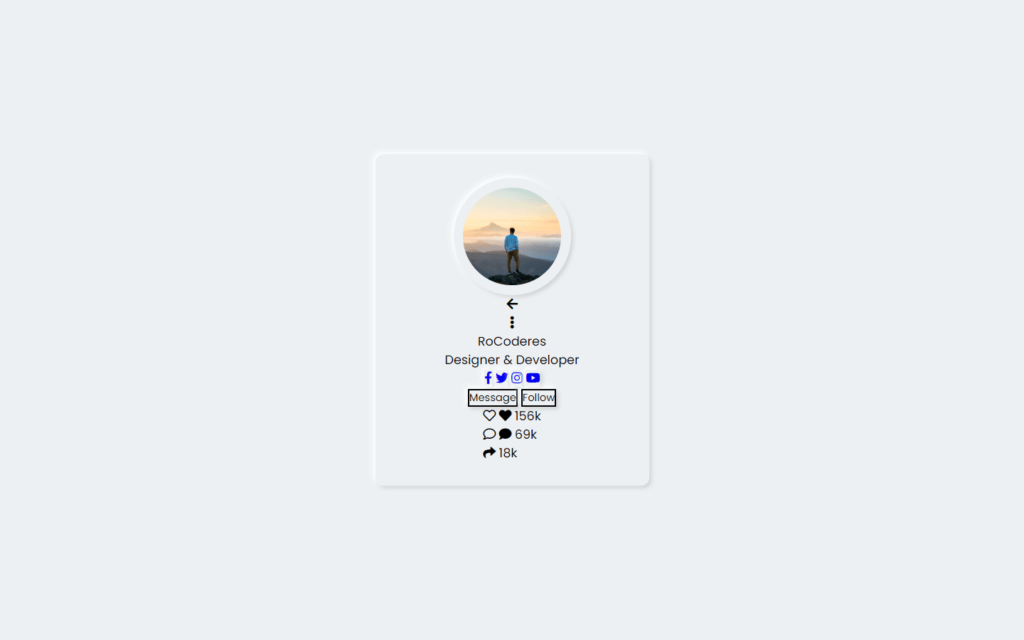 Neumorphism Profile Card