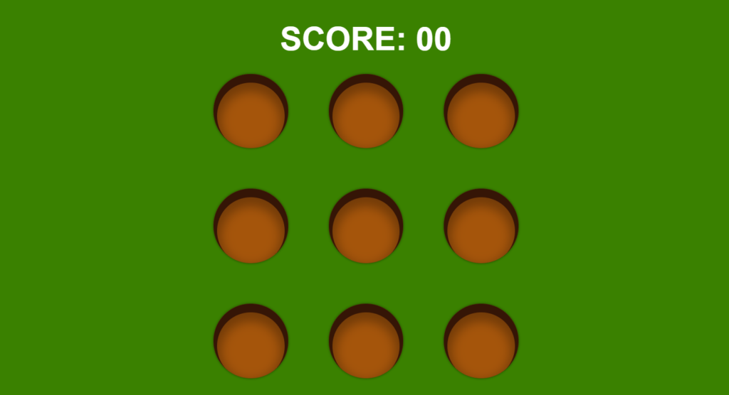 Whack-A-Mole Game Using HTML CSS & JavaScript