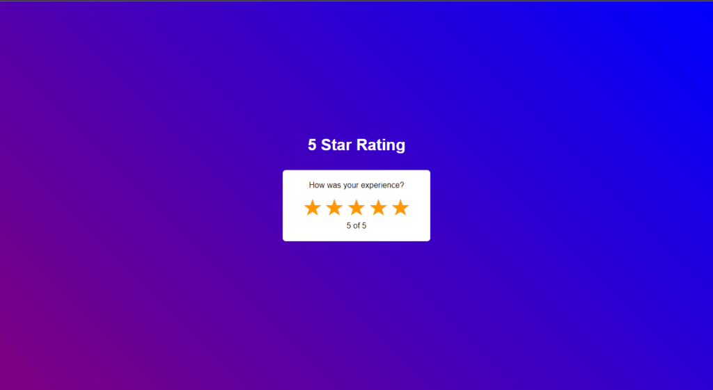 Star Rating Using HTML
