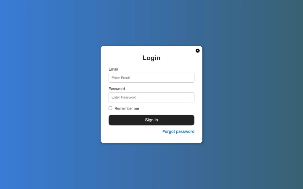 Popup Login Form