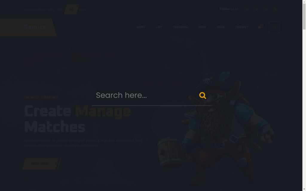 Gaming Website Using HTML, CSS, and JavaScript