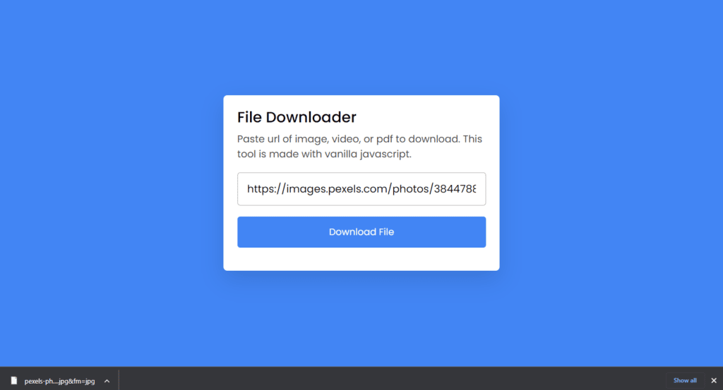 File Downloader Using JavaScript