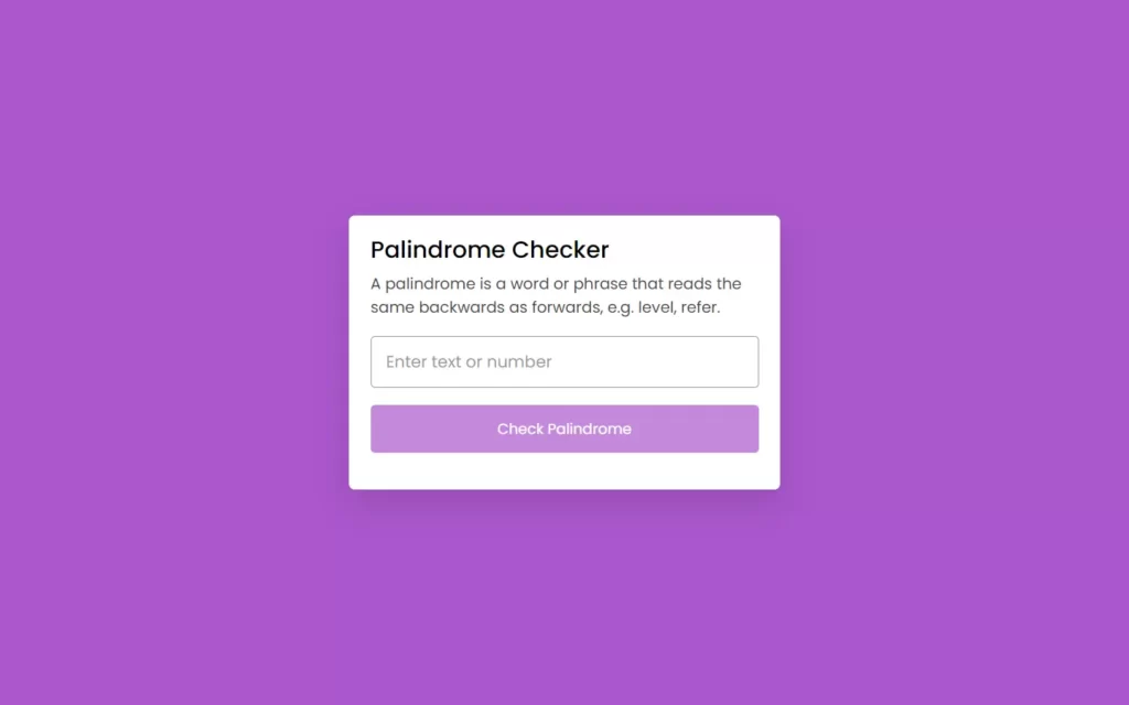 Palindrome Checker in HTML