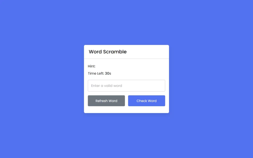 Word Scramble Game