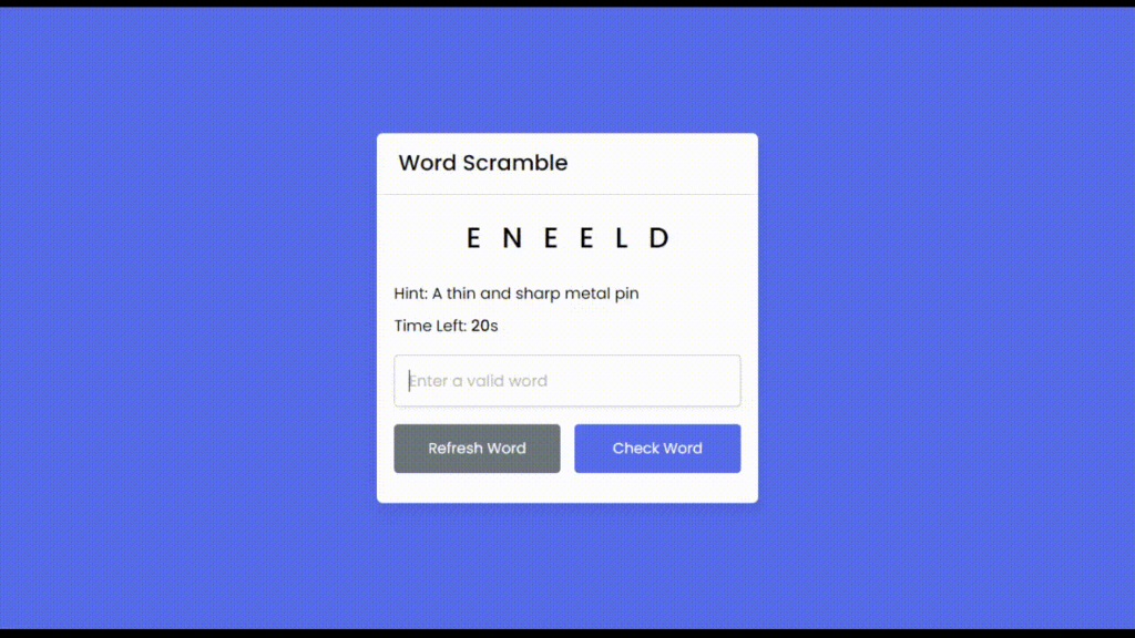 Word Scramble Game