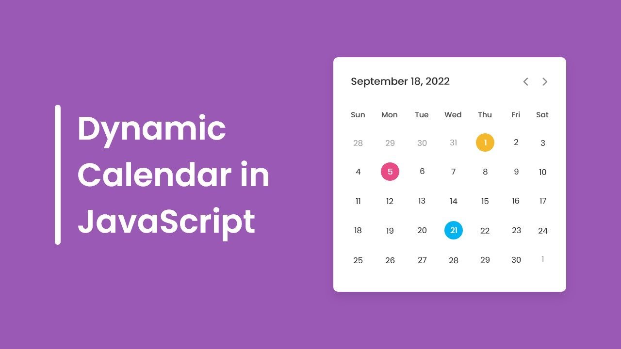 Calendar in HTML