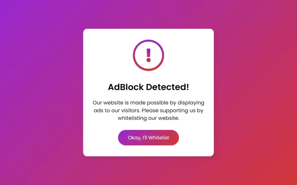 Ad Blocker Detector in HTML