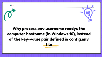 Why process.env.username readys the computer hostname (in Windows 10), instead of the key-value pair defined in config.env file